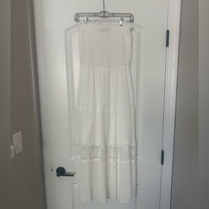 Elegant Strapless White Dress